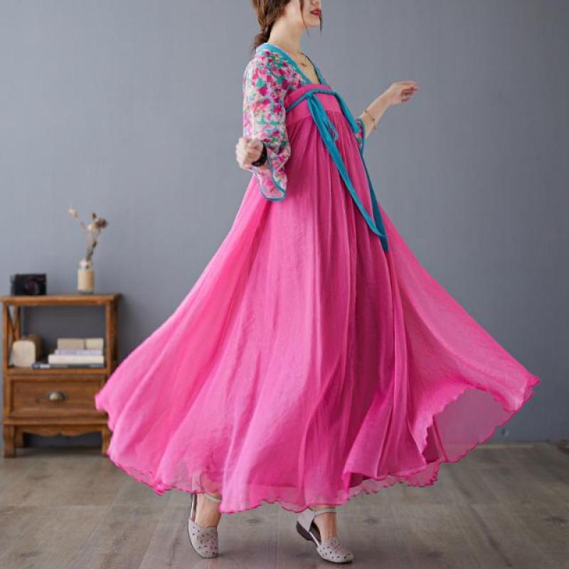 

Улучшенное женское платье Hanfu больших размеров в китайском стиле в стиле ретро