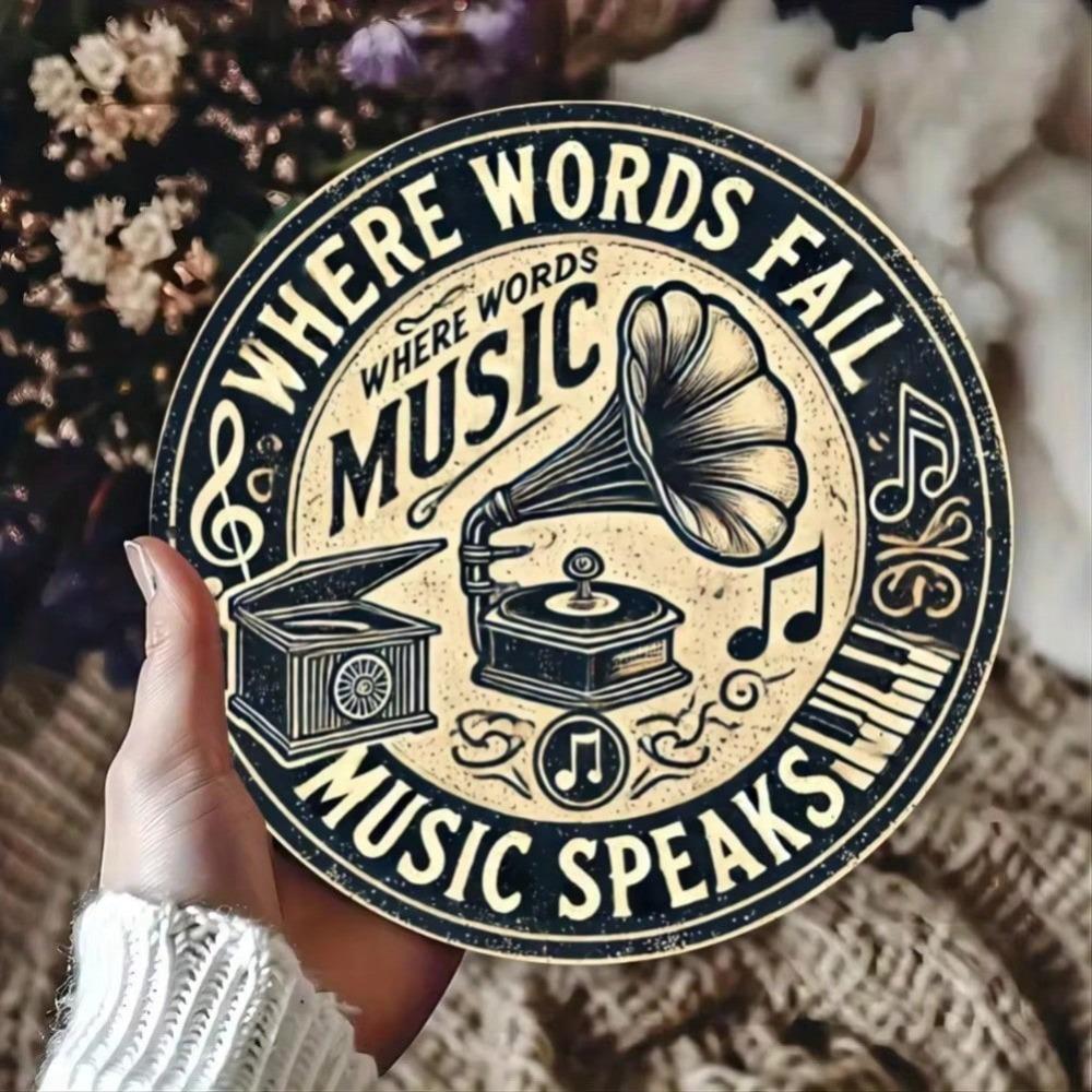Retro Guitar Metal Tin Sign Vintage Music Wall Art For Bar Home Decor