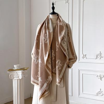 Damenmode  Faux Kaschmir Winter Pashmina Vintage Bedruckt Quasten Dick Warm Zweiseitig Outdoor Schal Schals Wickel