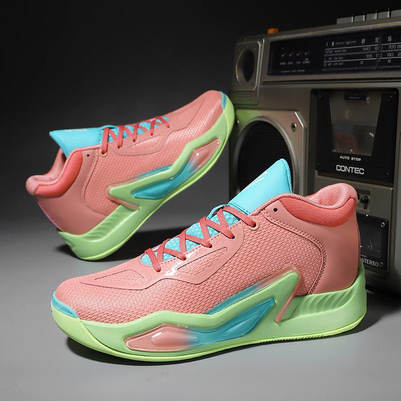 Lightweight Sports Shoes for Men and Women With Shock Mesh Surface Breathable Anti-slip Wear-resistant Basketball Shoes