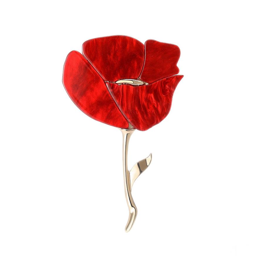 Ниша Простая Многоцветная Тарелка Цветок Брошь Женская Личность Плоская Роза Булавка Темперамент Костюм Брошь красный