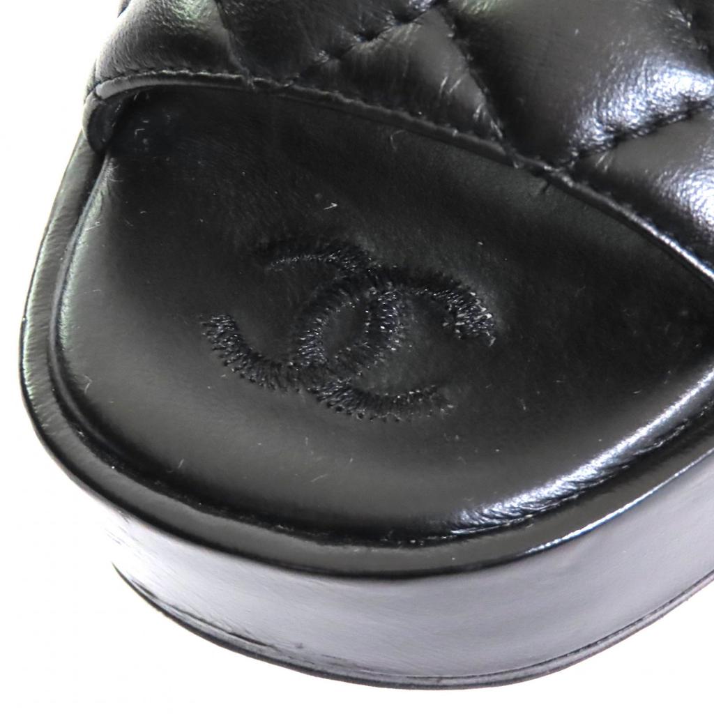 Chanel Sandals COCO Mark Matelasse With Strap Leather Sandals 24P G45567 Used