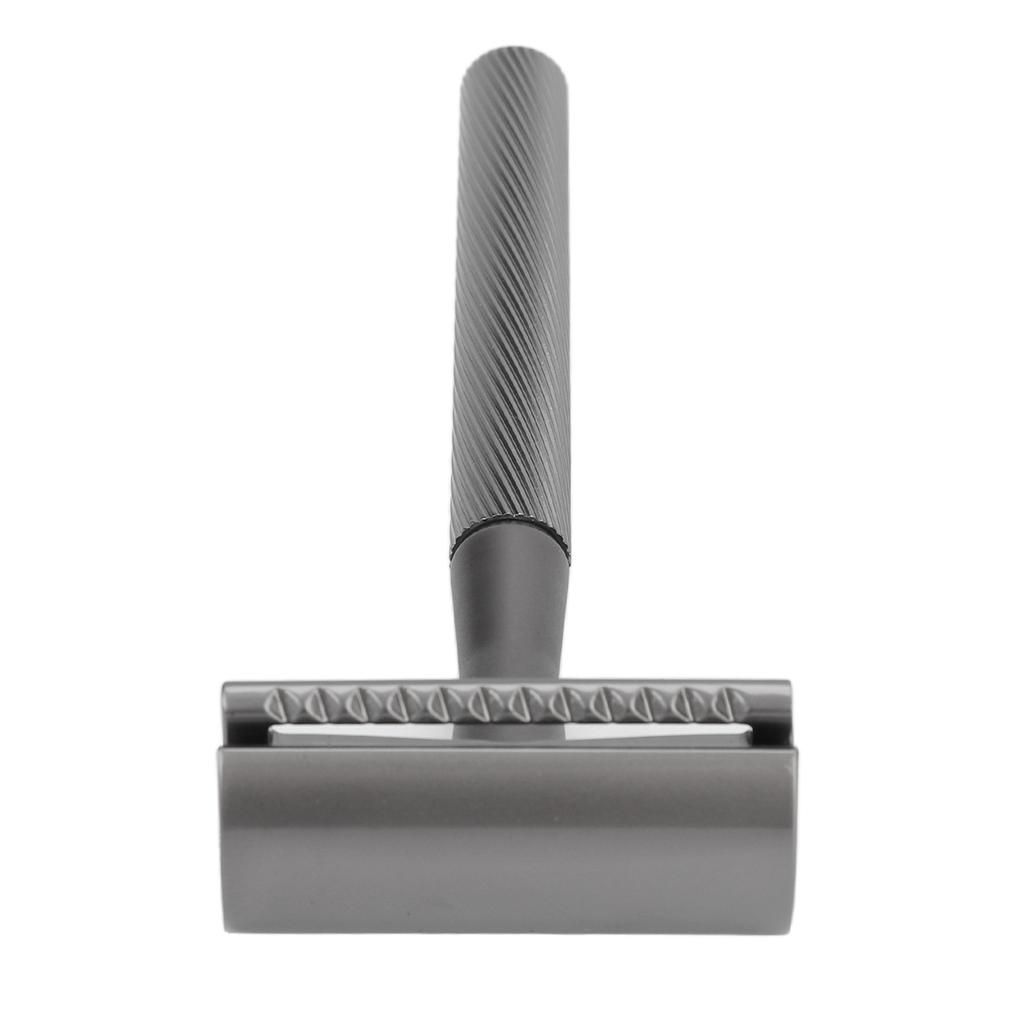 Zinc Alloy Men Portable Brass Handle Double Shaving with Base for Face Grooming