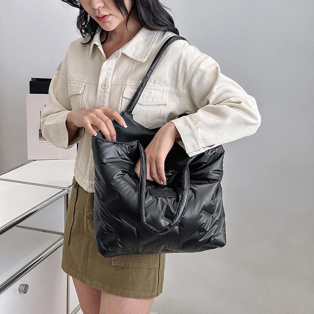 Padded Tote Bag For Women Solid Puffer Purse Versatile Quilted Underarm Shoulder Bag Large Capacity For Work Shopper Travel 2025