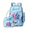 Large Capacity Schoolbag with Shoulder Strap; Student Three-piece Pencil Case Set