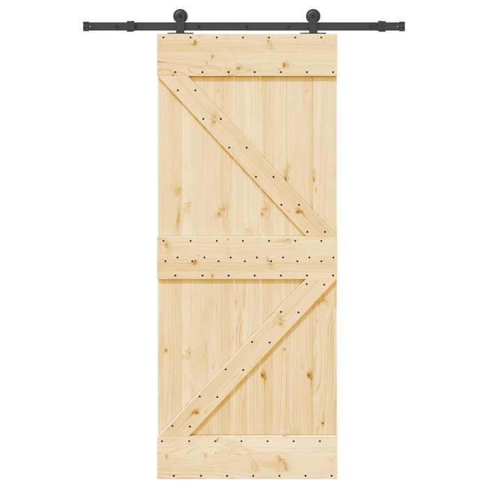 VidaXL Sliding Door and Hardware Kit 85x210 Cm Solid Pine 3332617
