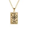 Cazador Tarot Cards Necklace The Star World Fortune SUN Moon Tarot Neck Chain Stainless Steel Vintage Punk Jewelry for Women Men