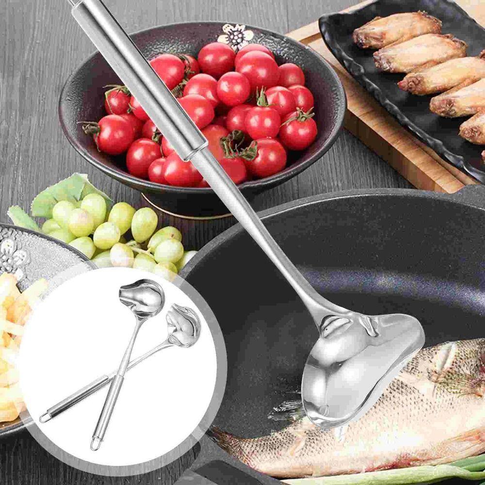 Duck Mouth Shaped Hot Pot Soup Spoon Stainless Steel Tableware Scoop Sauce Tool Oil Spoons  Soup