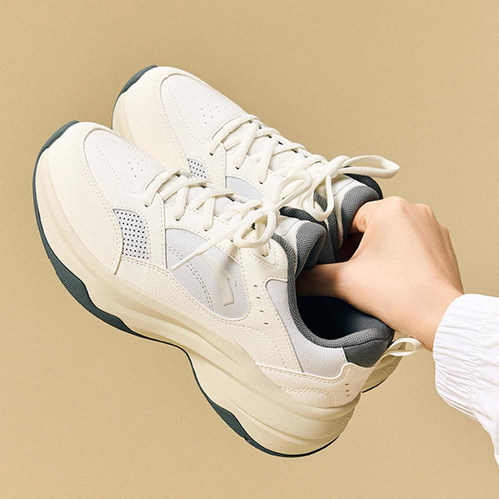 Anta Ace 2 Comfortable Shock Absorbing Durable Low Top Casual Shoes Men sneaker White Gray 912538802-3