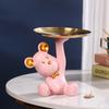 Resin Bear Artificial Ornaments Key Storage Tray Home Living Room Office Tea Table Tv Cabinet Decoration