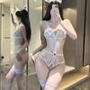 Sexy Unterwäsche Sexy Spitzenpyjama Offene Schritt Einteiler Heiß Frei Hohl Perspektive Versuchung Uniform Anzug
