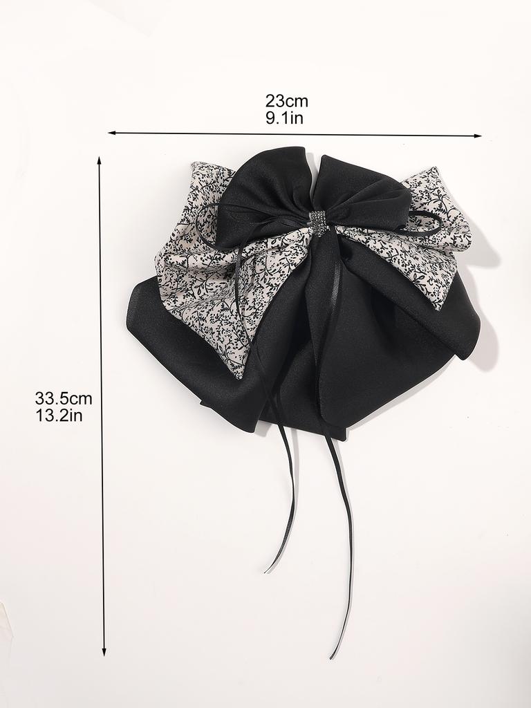 1PCS Black Large Bow Hair Claw Clips for Women Girls,Hair Barrette Clamps for Thick Thin Hair,Fashion Hair Accessories Styling