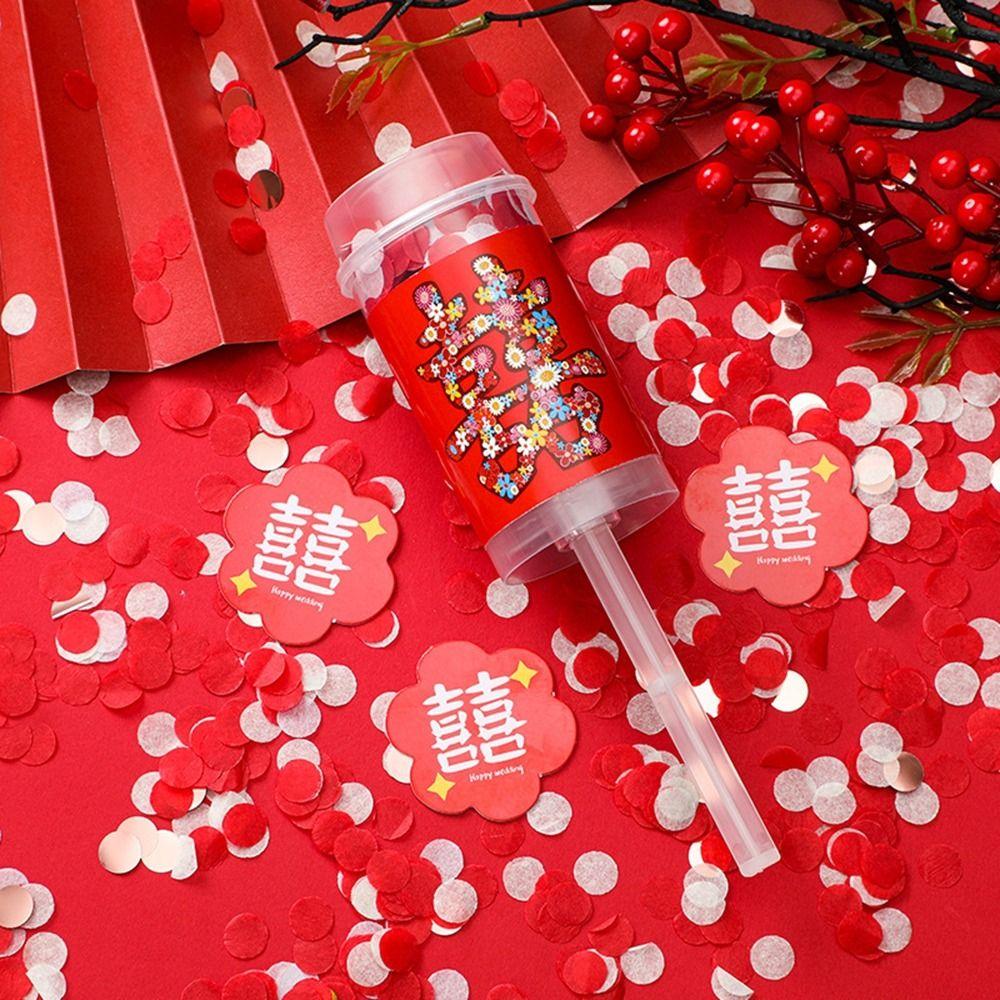 1Pcs Colorful Bridal Shower Anniversary For Wedding Party Decortion Supplies  Tube Confetti Popper