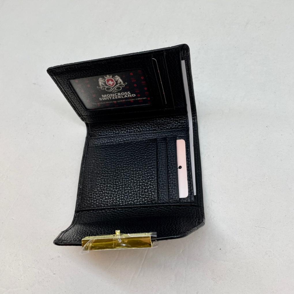 Women's Cowhide Half Wallet - Lightweight and Luxurious Crocodile Pattern - Convenient Storage Wallet - AW9165 Black