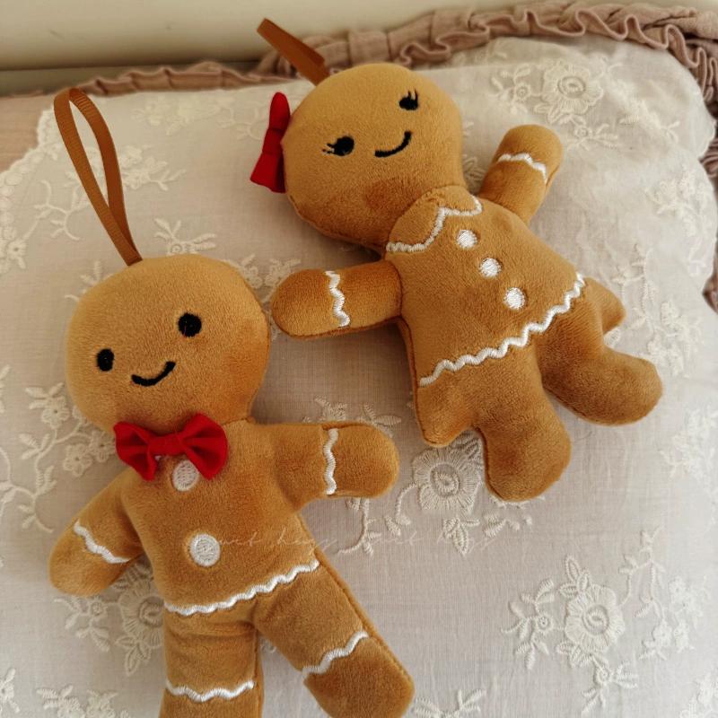 High Quality Christmas Gingerbread Man Pendant Plush Doll Car Key Chain Home Decor Toy for Kids Xmas Gift 10/20cm