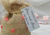 20 Party Favor Sack Drawstring Pouches Wedding Favor Bags Rustic With Custom Paper Tag Small Jute Bags 4"x6.5