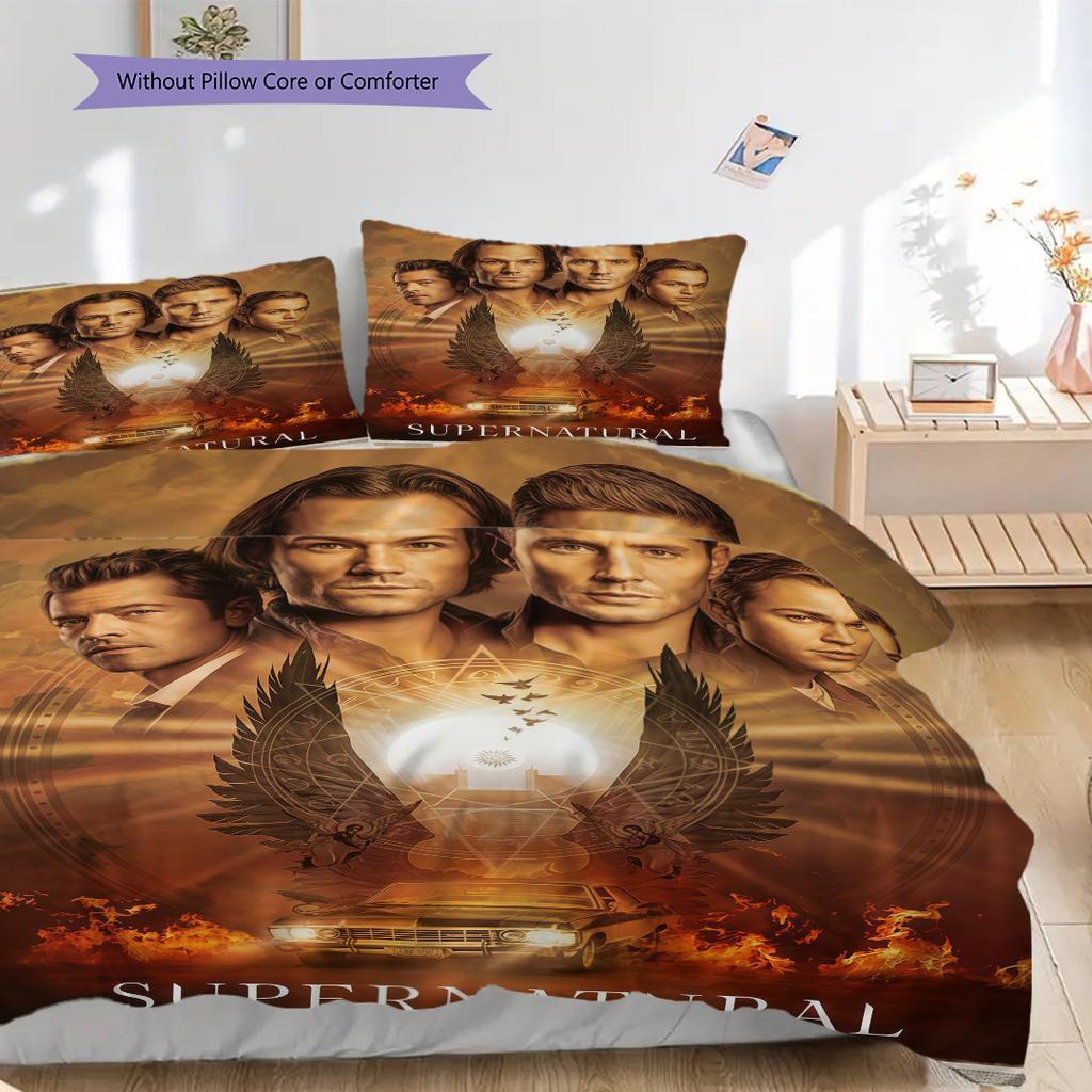 Supernatural Final Season Unveiled Threepiece Set 1 Duvet Cover 2 Pillowcase Without Core Duvet Cover And Pillowcase