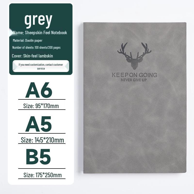 Luxury Sheepskin A5 Notebook: Thick, High-Value Skin-Feel Planner for Office Use
