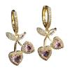Practical Cherry Dangle Earrings Pendant Earrings Copper Texture Ear Jewelry Suitable for Fashion Individual Present