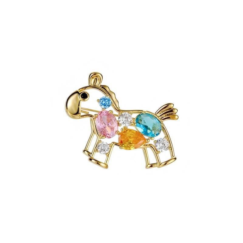 A New High-end Women's Crystal Pony Brooch with A Light Luxury and Niche Design for The Year of The Horse Zodiac Brooch