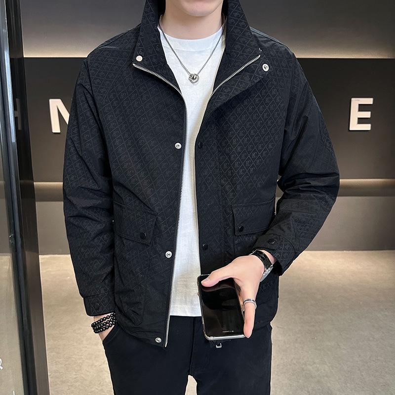 

Men s Stylish Stand Collar Jacket - Hot Pick for Spring and Autumn M чорний