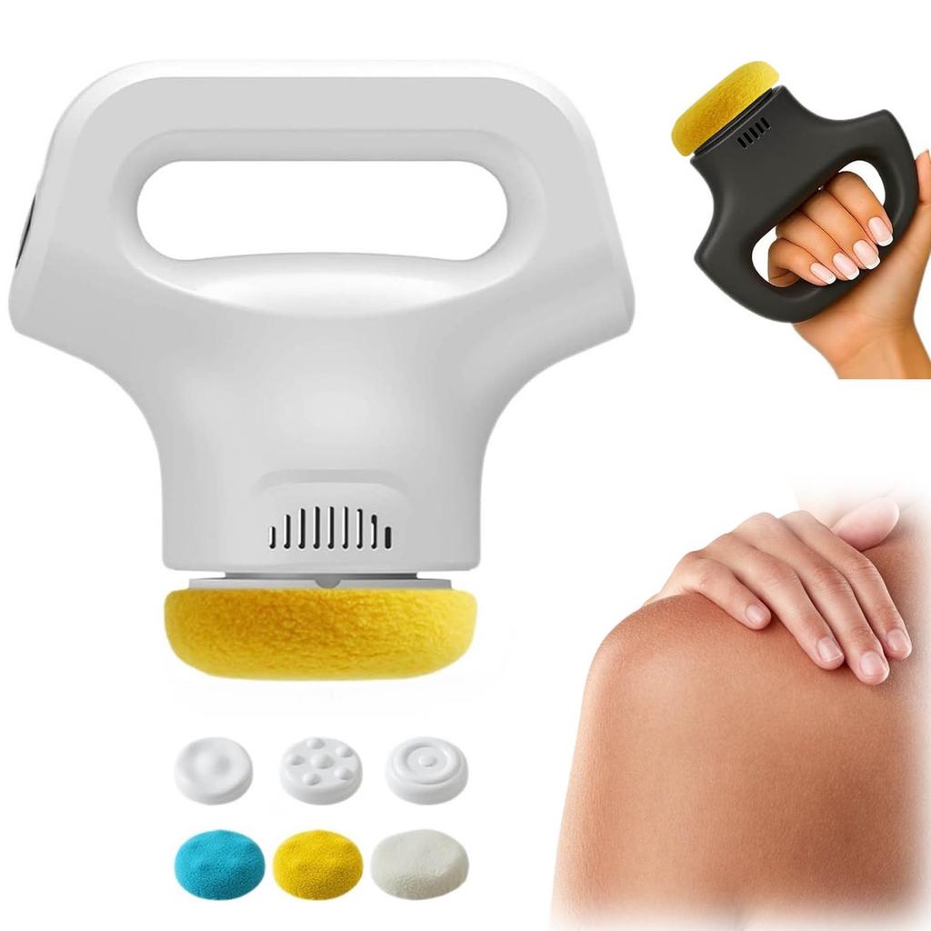 Massology Pro Massage , 12 - Level Adjustable Portable Home Massage Tool With 3 Massages Heads For Back, Neck, Body