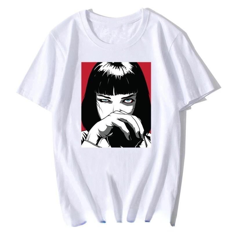 

Movie Tshirt Quentin Tarantino Pulp Fiction Mia Vintage Men/women Fashion Tops Vintage 90S Streetwear Punk Rock Harajuku Clothes 4XL