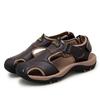 Summer Men Sandals Genuine Leather Mens Casual Shoes Outdoor Men Leather Sandals for Men Beach Shoes Roman Shoes Plus Size 38-48