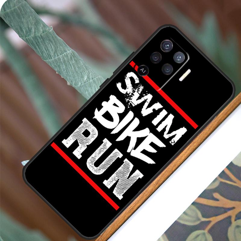 Swim Bike Run Triathlon For OPPO A52 A72 A92 A98 A78 A58 A5 A9 A15 A17 A77 A53S A57S A94 A74 A54 A16 A76 A96 Case
