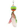 Cats Feathered Toy Colorful Cats Teaser Sphere Cats Feathered Toy with Loud Bells Feathered Replacements Head
