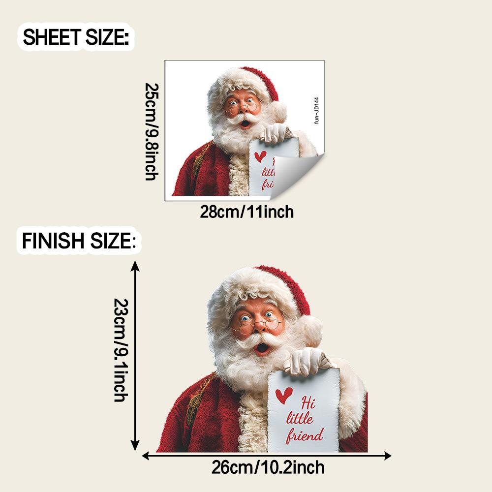 

Причудливый Санта-Клаус Английские фразы Домашнее украшение Стеклянные двери и окна Статические наклейки