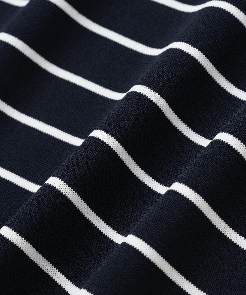 XOX Basic Cool Round Crop Short Sleeve Knit [Navy St]
