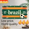 Brazil Football Vintage License Plate Tin Sign Vintage Durable Metal Plaque Wall Decor Home Office Bar Man Cave Wall Art