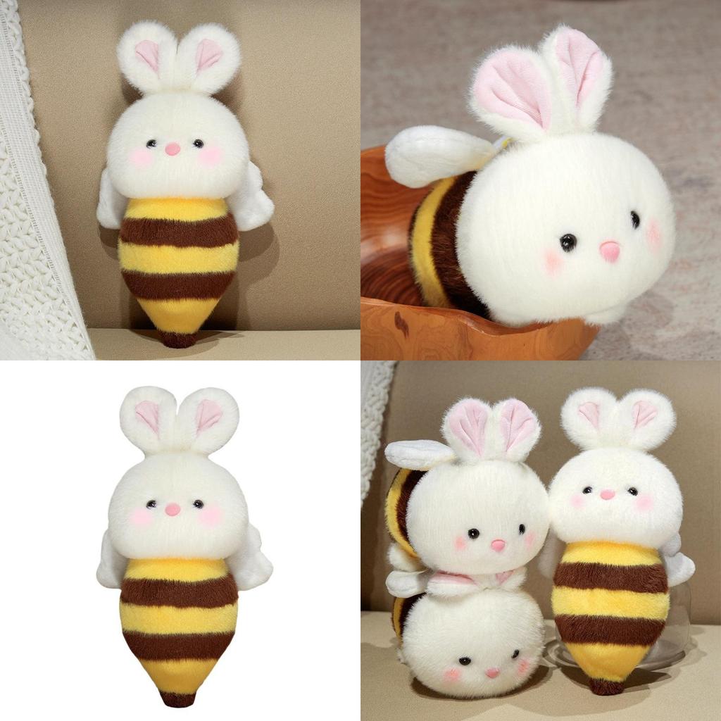 Bee Bunny Plush Toy For Girls With Pp Cotton Filling Cute Rabbit Gift For Kid