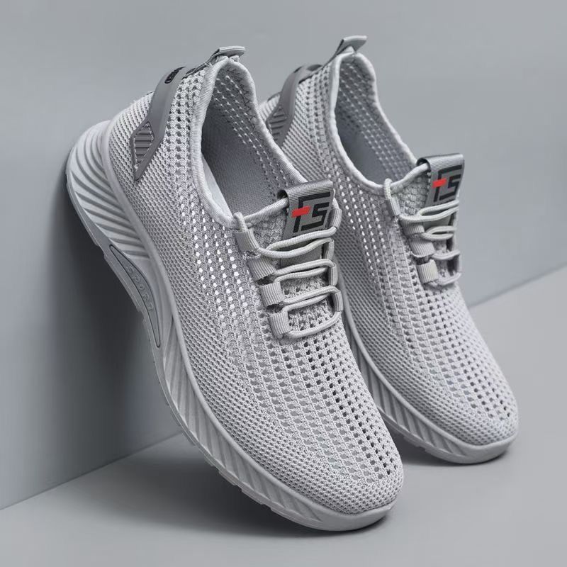 

Чоловіче літнє сітчасте взуття Одинарне взуття з дихаючою сітчастою поверхнею Повсякденне та легке спортивне взуття 44 сірий