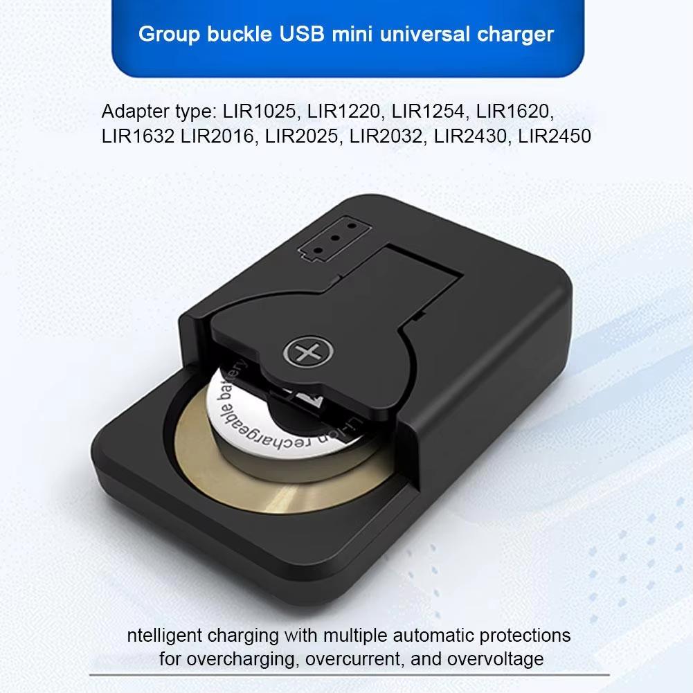 Button Bettery Charger Rechargeable Lithium For LIR1025/1220/2016/2025/2032/2430/2450 Battery Charger Type C With LED Indicator