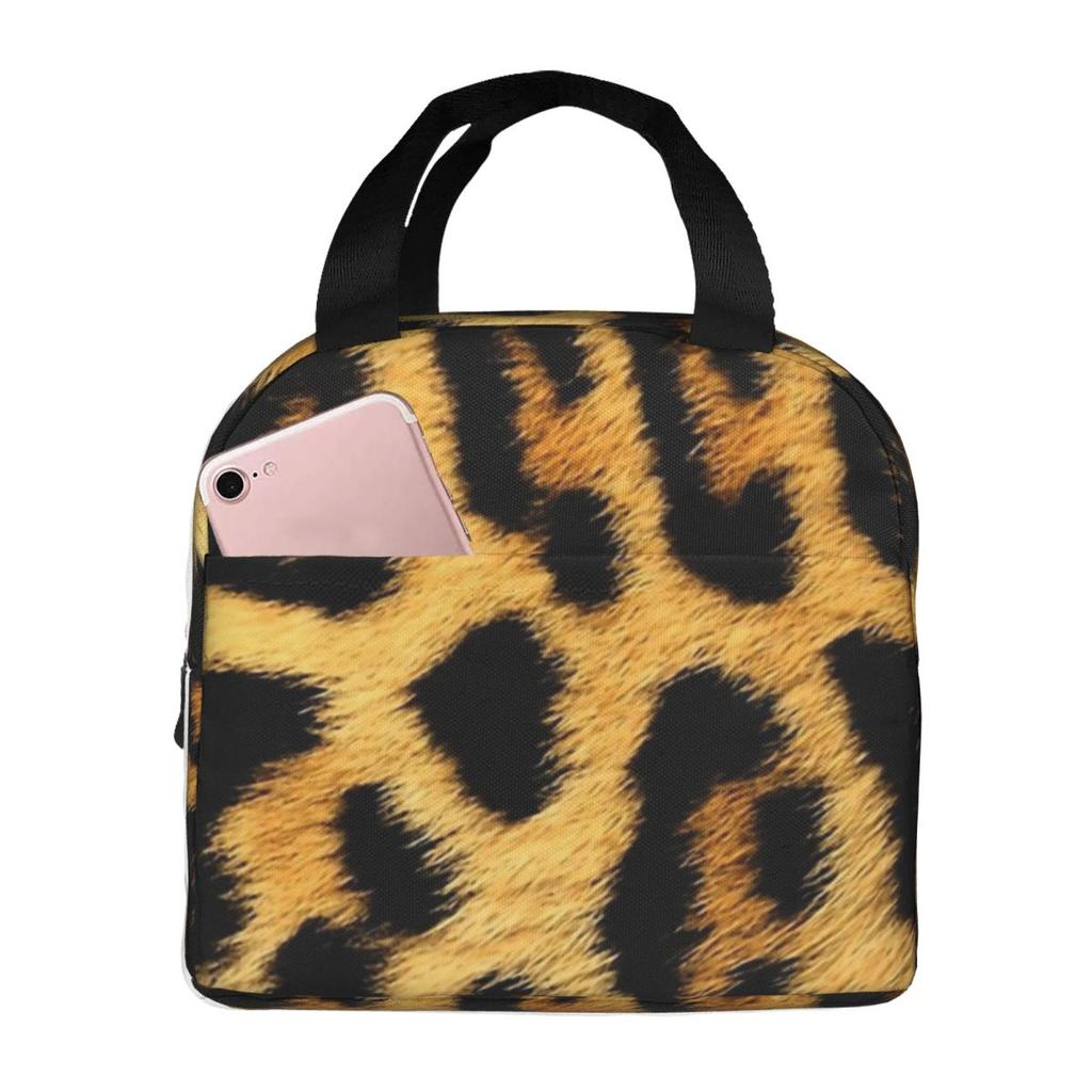 Leopard Print Insulated Lunch Bag for Kids School Cooler Thermal Food Box Tote Portable Lunch Boxes Container