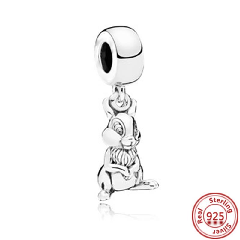 925 Copper Cute Animal Series Cat Dog Elephant Unicorn Bird Pendant Lucky Beads Fit Original Pantaro Charms Bracelet DIY Zircon