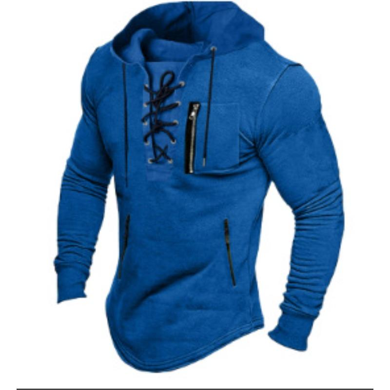 

Мужская толстовка с капюшоном весна-осень, однотонная, с карманом на молнии, спортивная уличная толстовка с принтом XXXL королевский синий