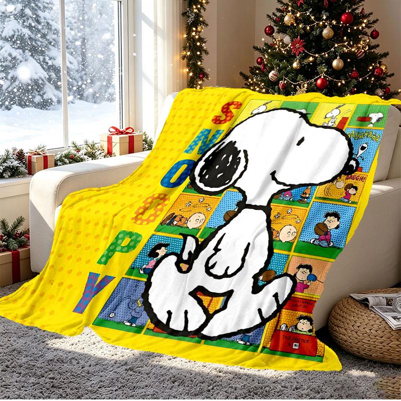 Snoopy Pattern Blanket for Home Decoration, Bed, Sofa, Car Travel, Camping, Suitable for All Seasons, Birthday Christmas Gift
