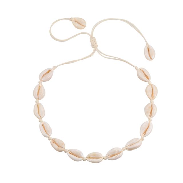 Conch Seashell Necklace Women Jewelry Summer Beach Shell Choker Bohemian Rope Cowrie Beaded Necklaces Handmade Collar Female