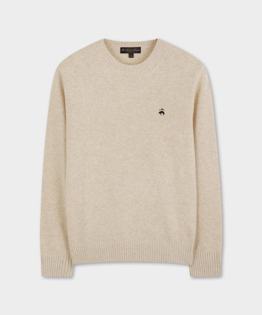 BROOKS BROTHERS Wool Solid Sweater (Ivory) (Bbwrmog402)