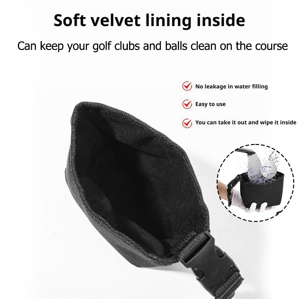 1pc Golf Cleaning Kit  Golf Club and Golf Ball Cleaning Bag Waterproof Clean Liner With Removable Clip  Golf Ball Cleaner Pouch