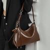 Leather Women'S Shoulder Armpit Bag, Messenger Bag, High-End Pillow Bag, Large-Capacity Commuter Leisure Bag