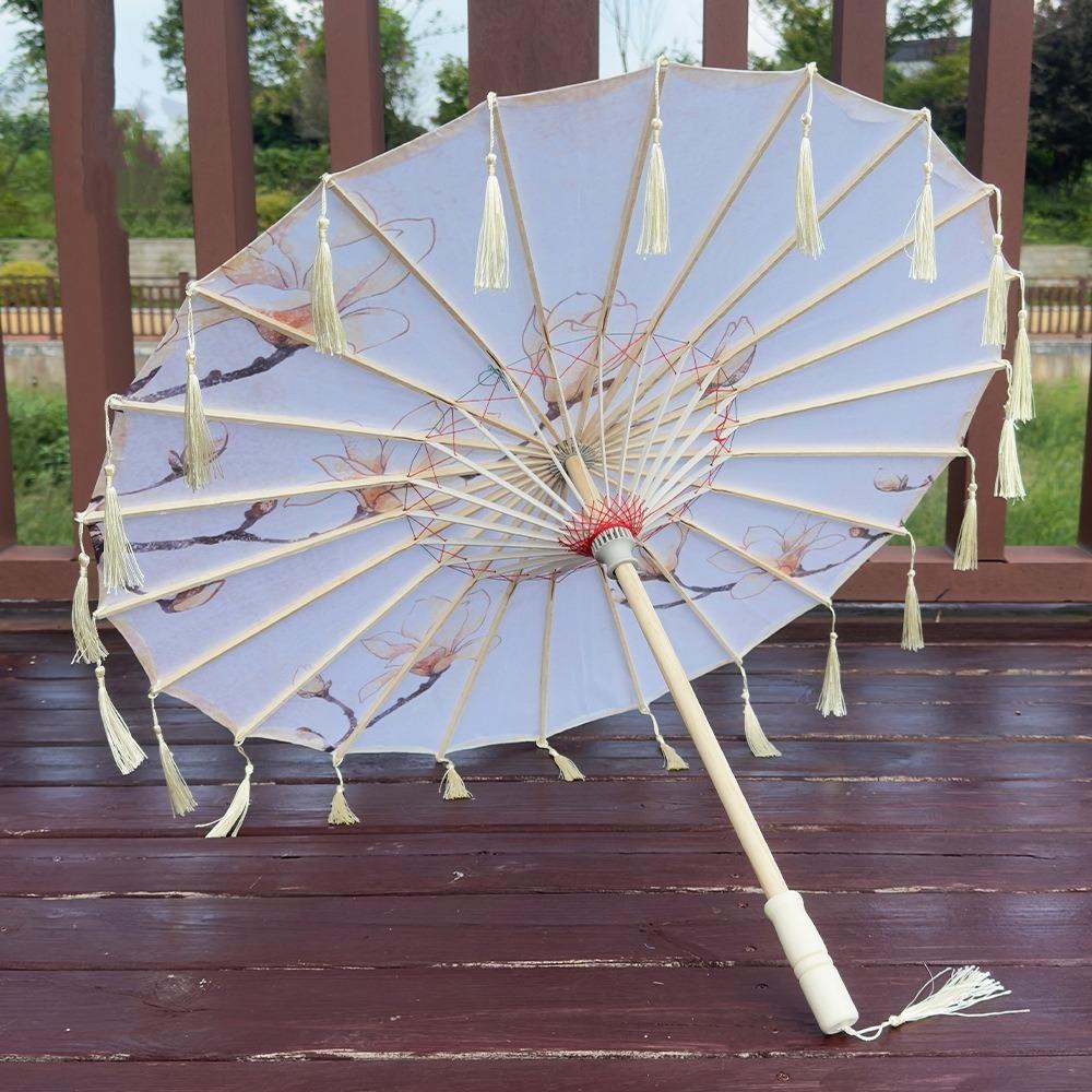 70cm Silk Fabric Tassel Umbrella Chinese Style Ancient Dance Umbrella Hanfu Photography Prop