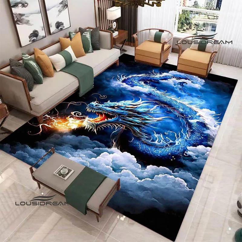3D Retro dragon printed carpet kitchen mats Non -slip carpet outdoor carpets area rug bedroom decor birthday gift