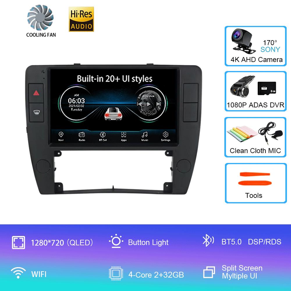Android 14 For Volkswagen Passat B5 2000 - 2005 Car Radio Multimedia Video Player Navigation GPS 5G WIFI Carplay Auto 360 Camera