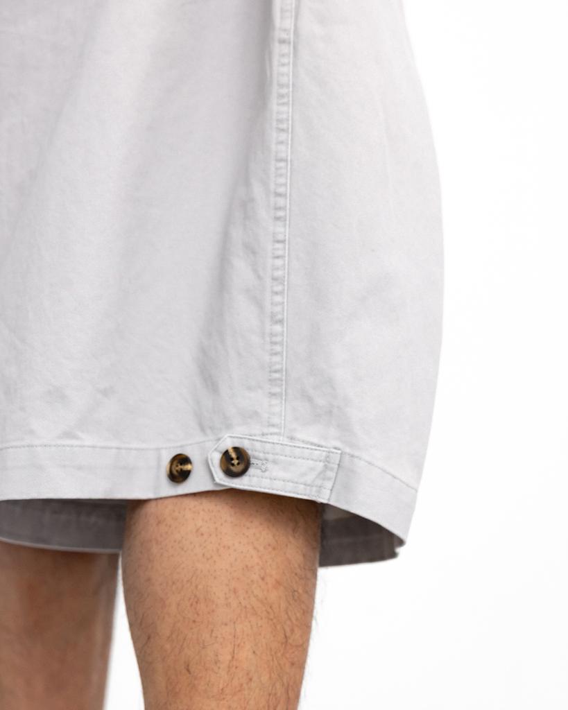 ANGLAN Cross Pleated Chino Half Pants - Light Gray