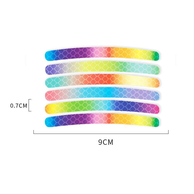 20Pc Car Wheel Hub Sticker Reflective Warning Stripes Driving Safety Tire Decor 3D Stickers for Motorcycles Bike Car Accessories