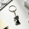 Lightweight Key Ring 2Pcs Black White Cat Keychain for Backpacks Oil Dripping Enamel Zinc Alloy Holder Kitten Ring Metal Bag Schoolbag Charm
